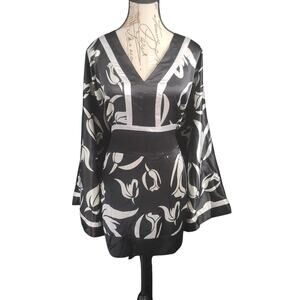 Ashley Stewart silk babydoll Y2K vibes ladies top black Size 20 whimsigoth
